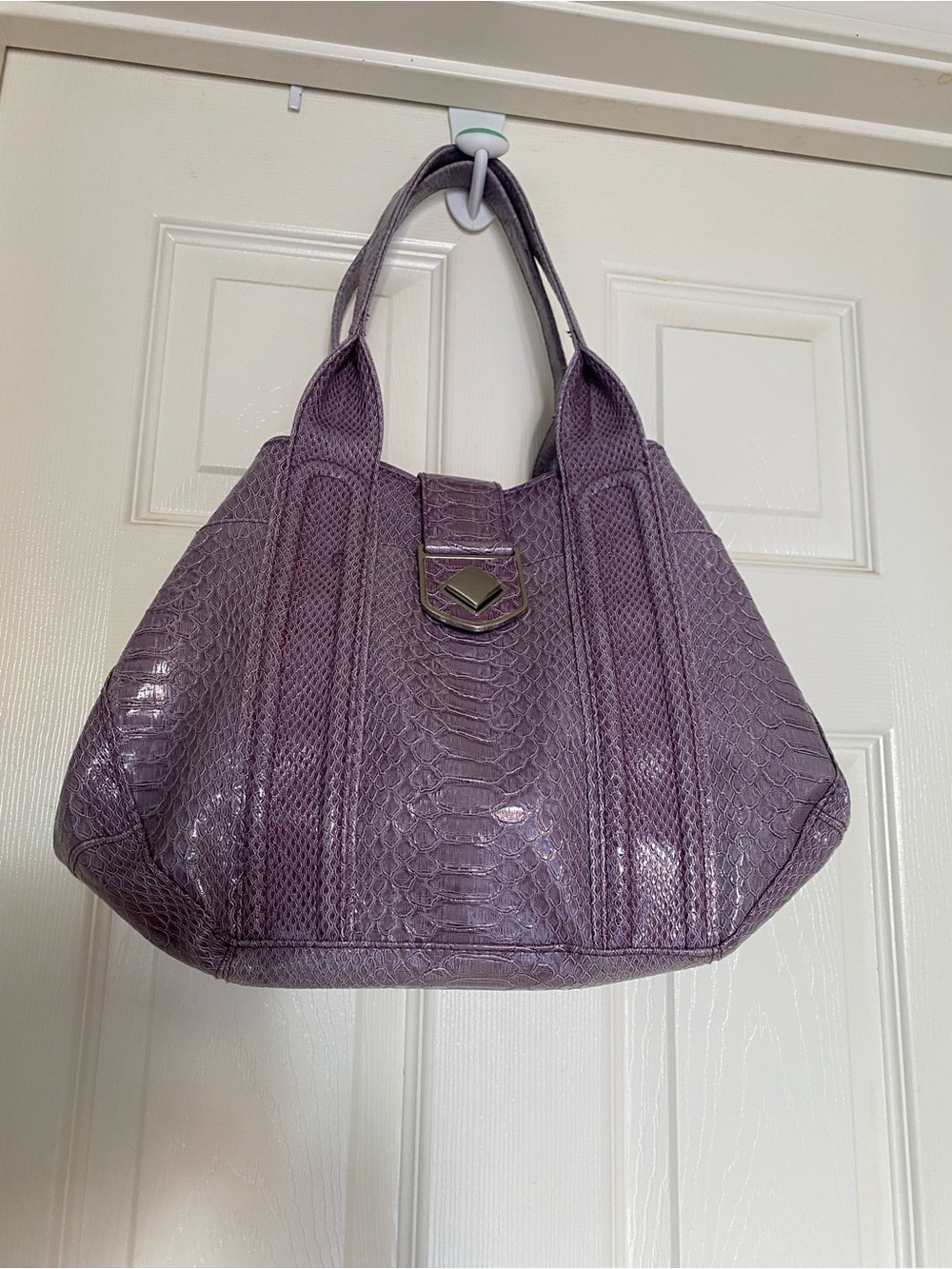 Worthington Lilac Textured Tote Bag with Metal Accent